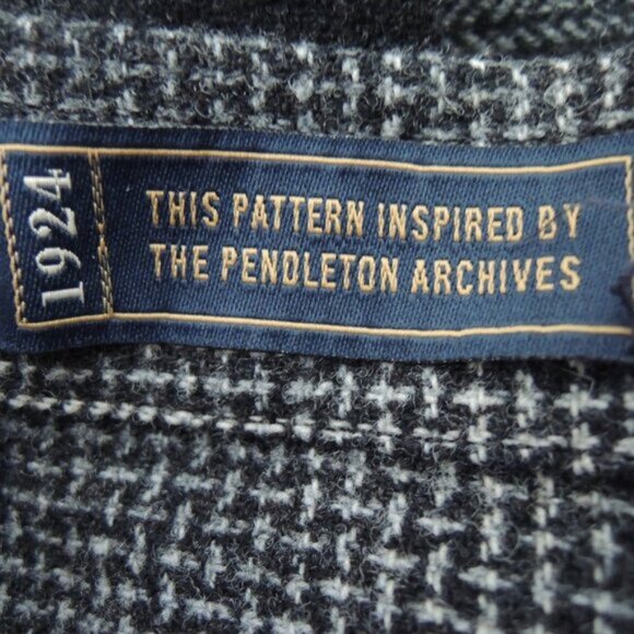 Pendleton Black & Gray 100% Wool Mixed Plaid Duster Topper XS - Picture 10 of 10